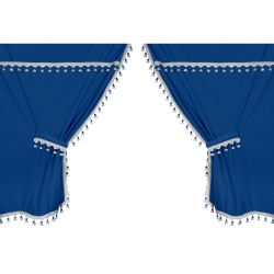 Blue microfiber curtains (2...