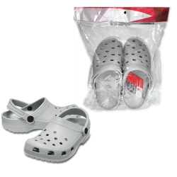 Gray crocs type flip flops...