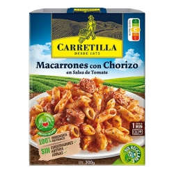 Plate macaroni with chorizo...