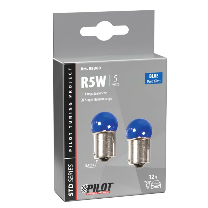 LAMPARA R5W BLUE 12V 5W BA15S (BLISTER 2 UNIDADES)