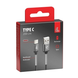 Câble USB à type C 200 cm Noir