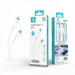 CABLE TIPO C A IPHONE 1M 3A...